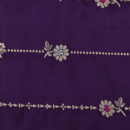 Purple Color Katan Meena Brocade Fabric
