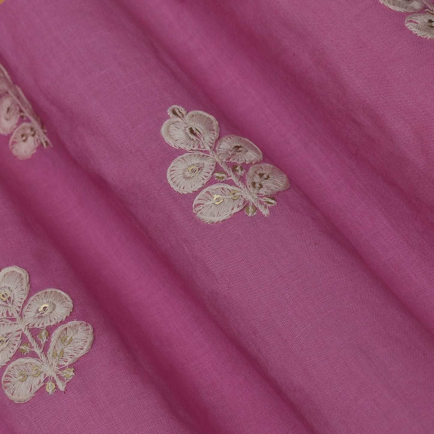 Pink Color Cotton Booti Fabric