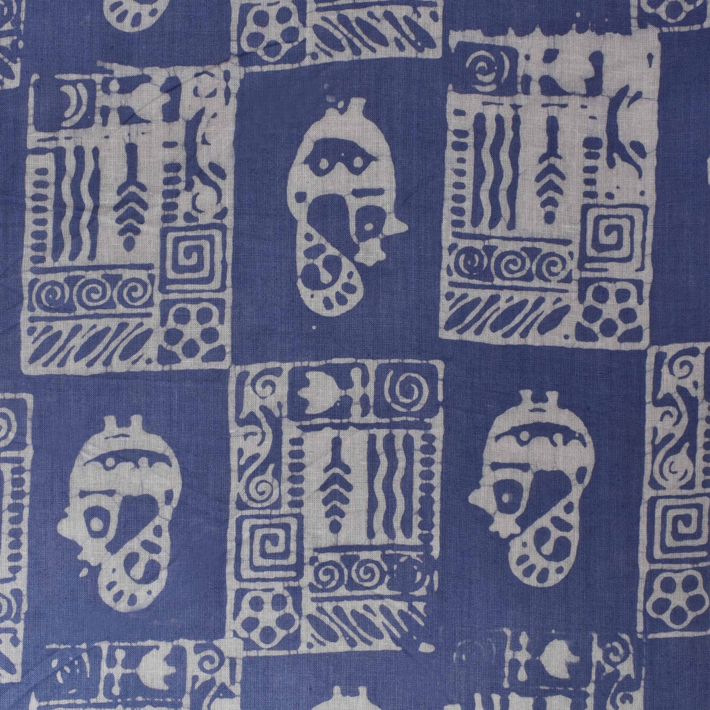 Blue Color Cotton Batik Print Fabric