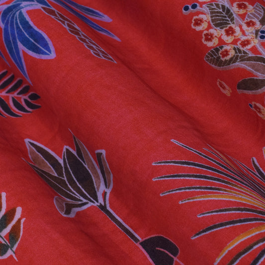 Multi Color Modal Satin Print Fabric