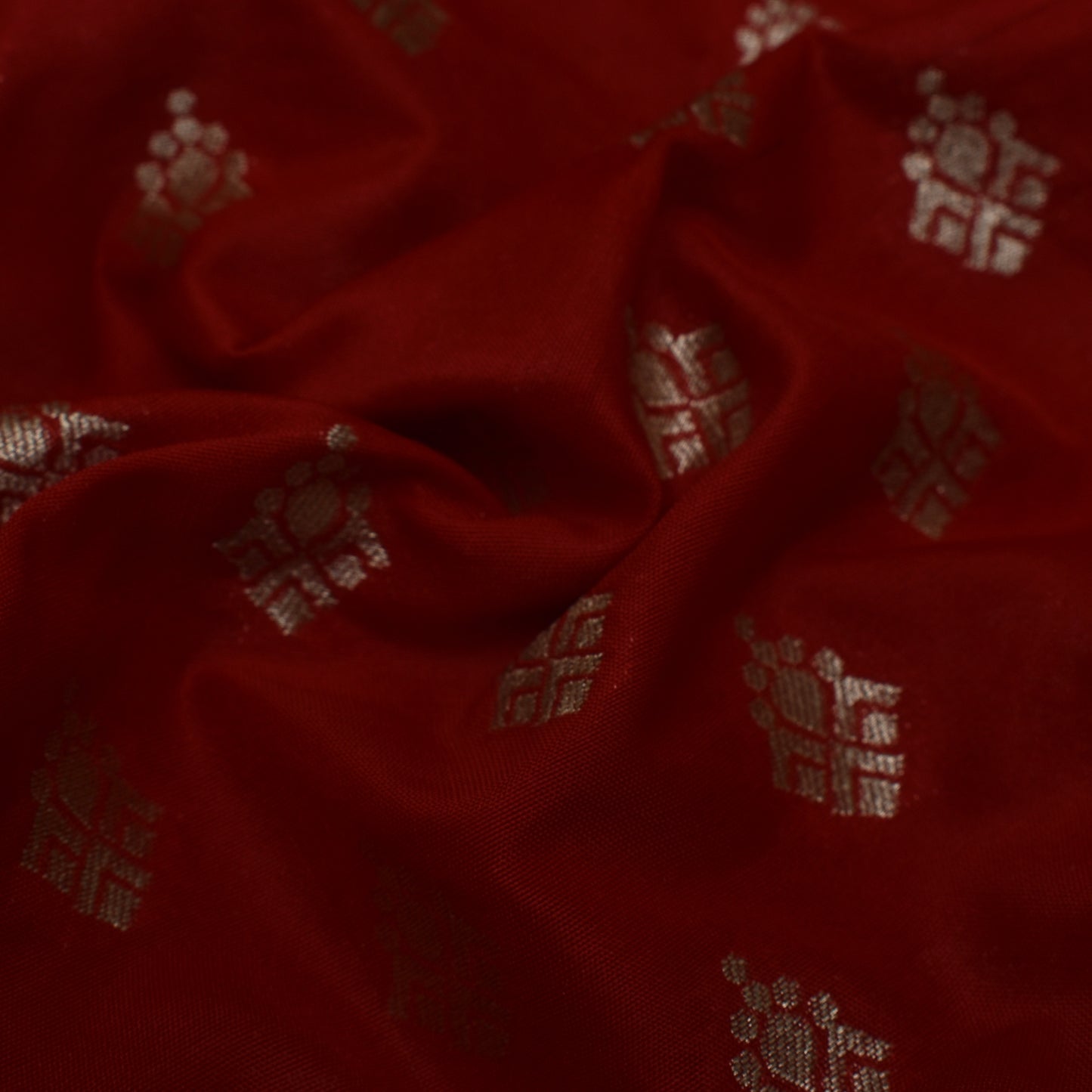 Red Color Brocade Fabric