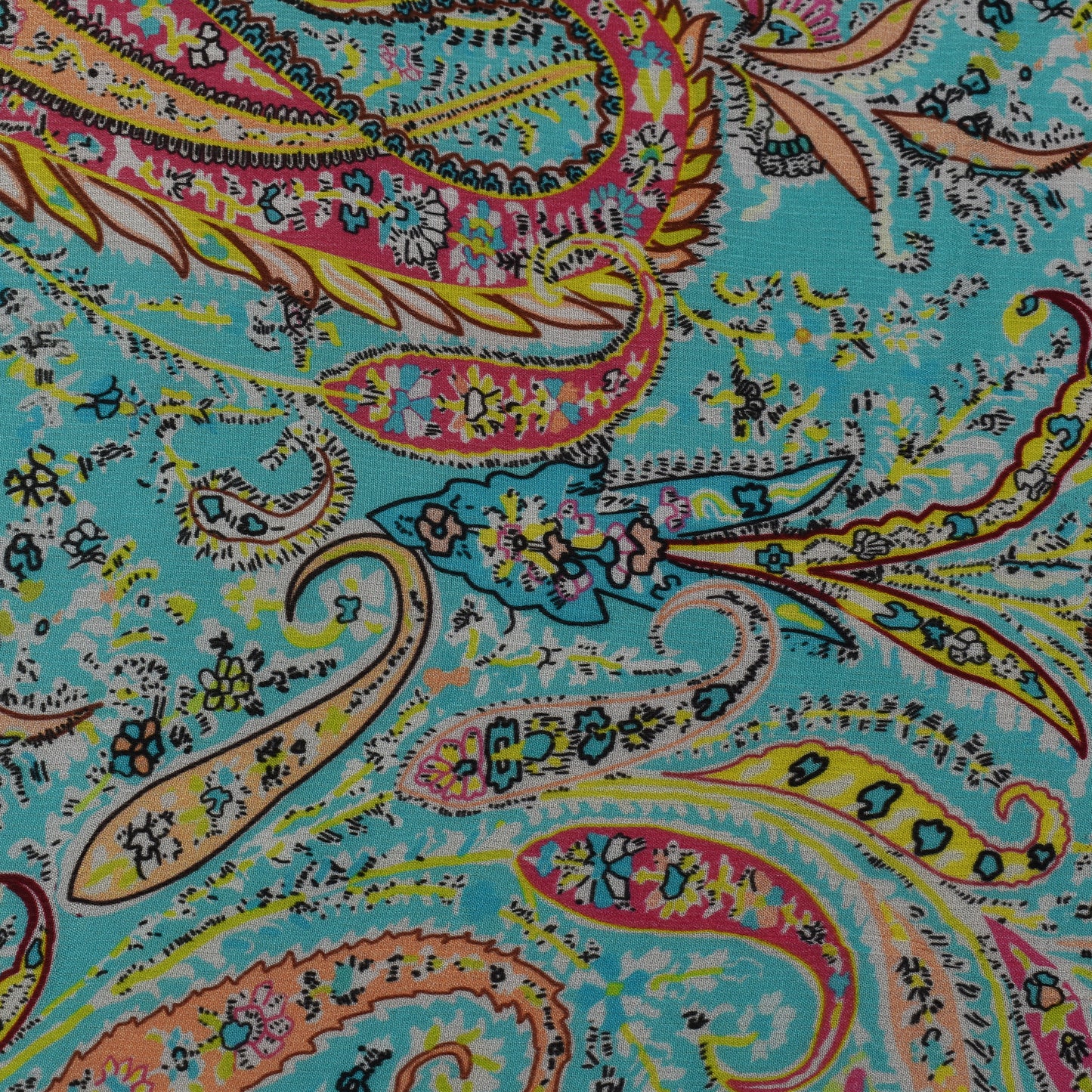 Multicolor Chinon Floral Print Fabric