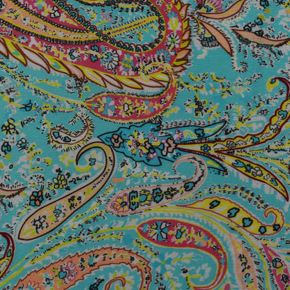 Multicolor Chinon Floral Print Fabric