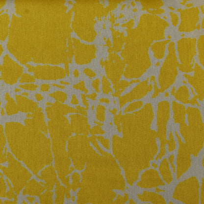 Yellow Color Slub Tussar Print Fabric