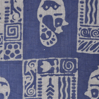 Blue Color Cotton Batik Print Fabric