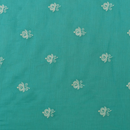 Sky Blue Color Chanderi Booti Fabric