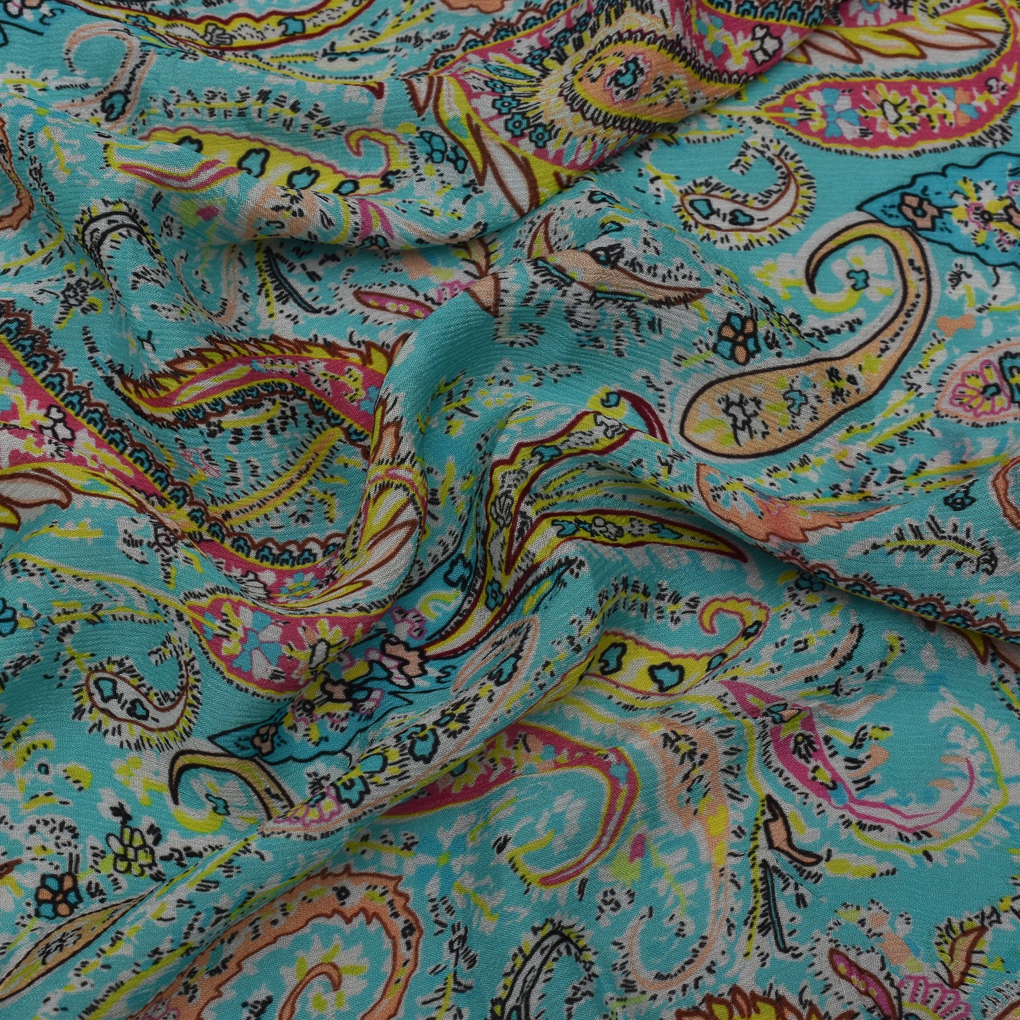 Multicolor Chinon Floral Print Fabric