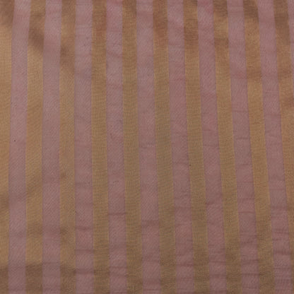 Gajri Color Organza Zari Stripe Fabric