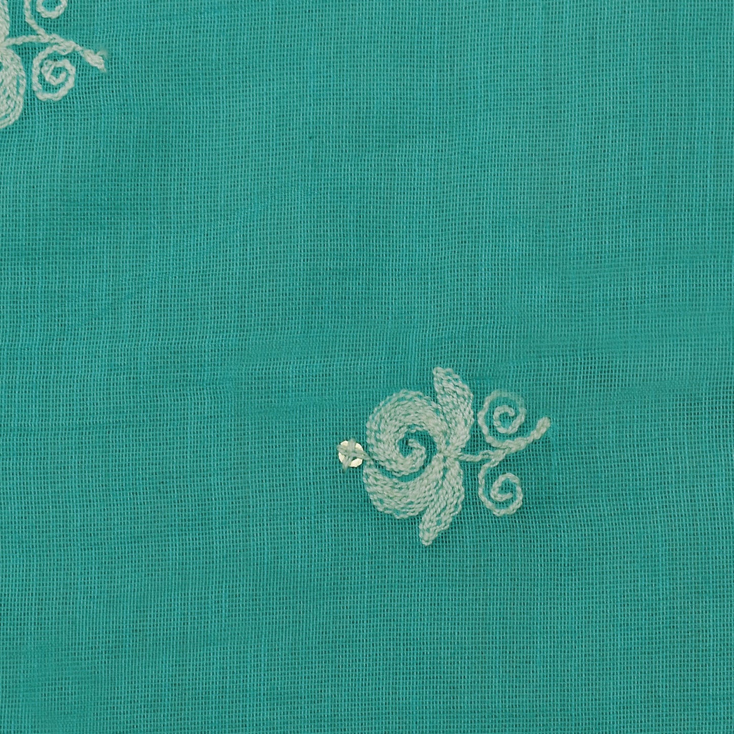 Sky Blue Color Chanderi Booti Fabric