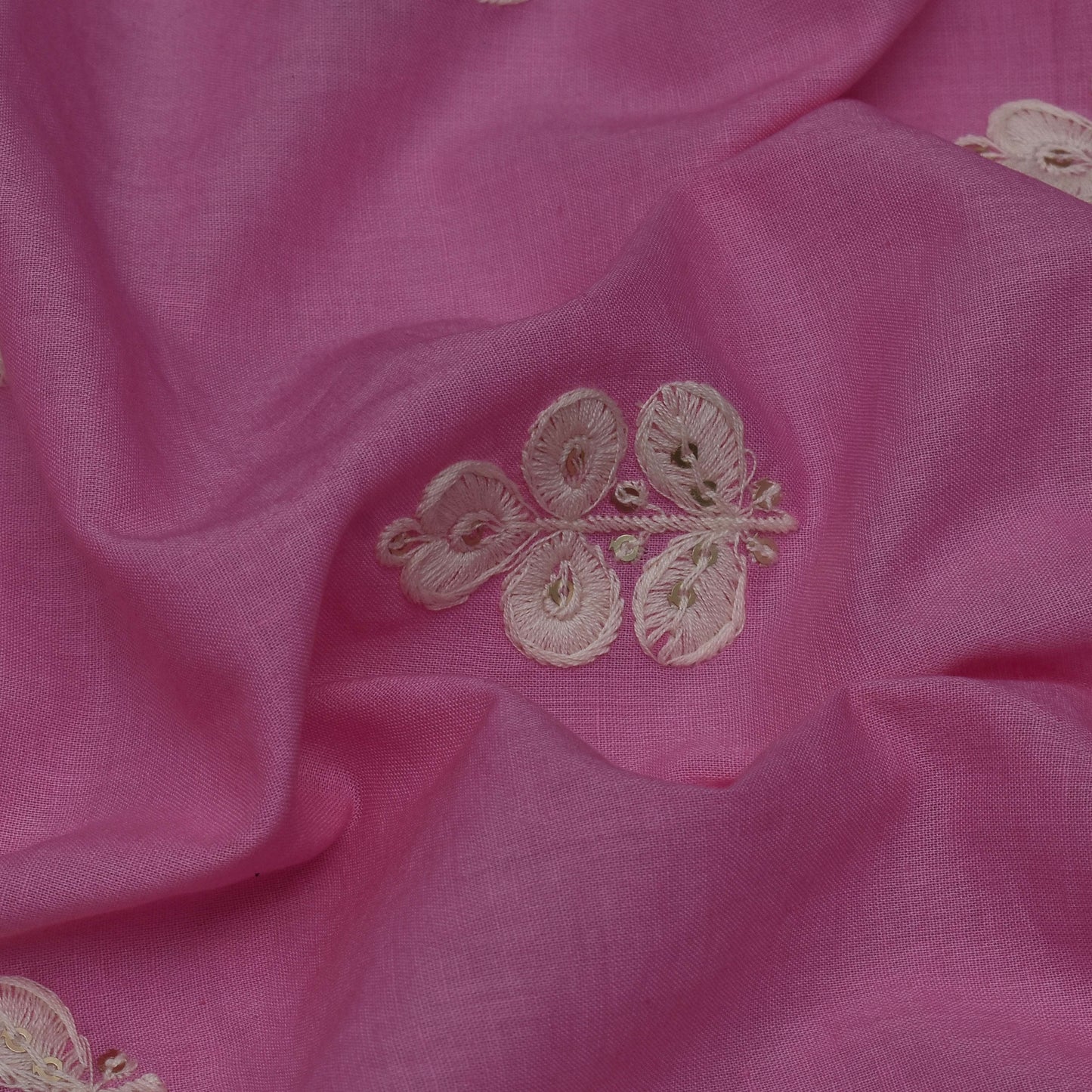 Pink Color Cotton Booti Fabric