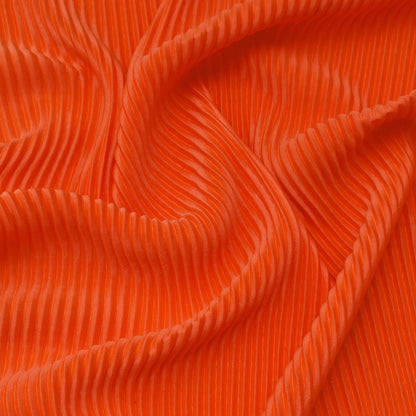 Orange Color Crush Satin Lycra Fabric