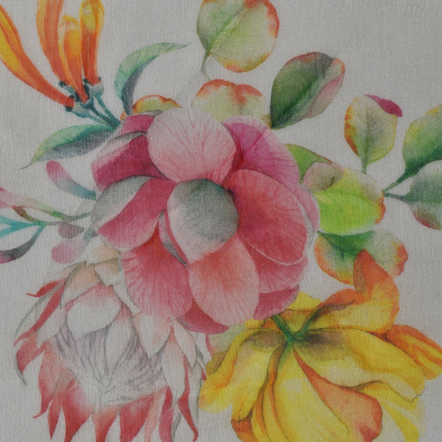 Multi Color Chiffon Hydra Print Fabric