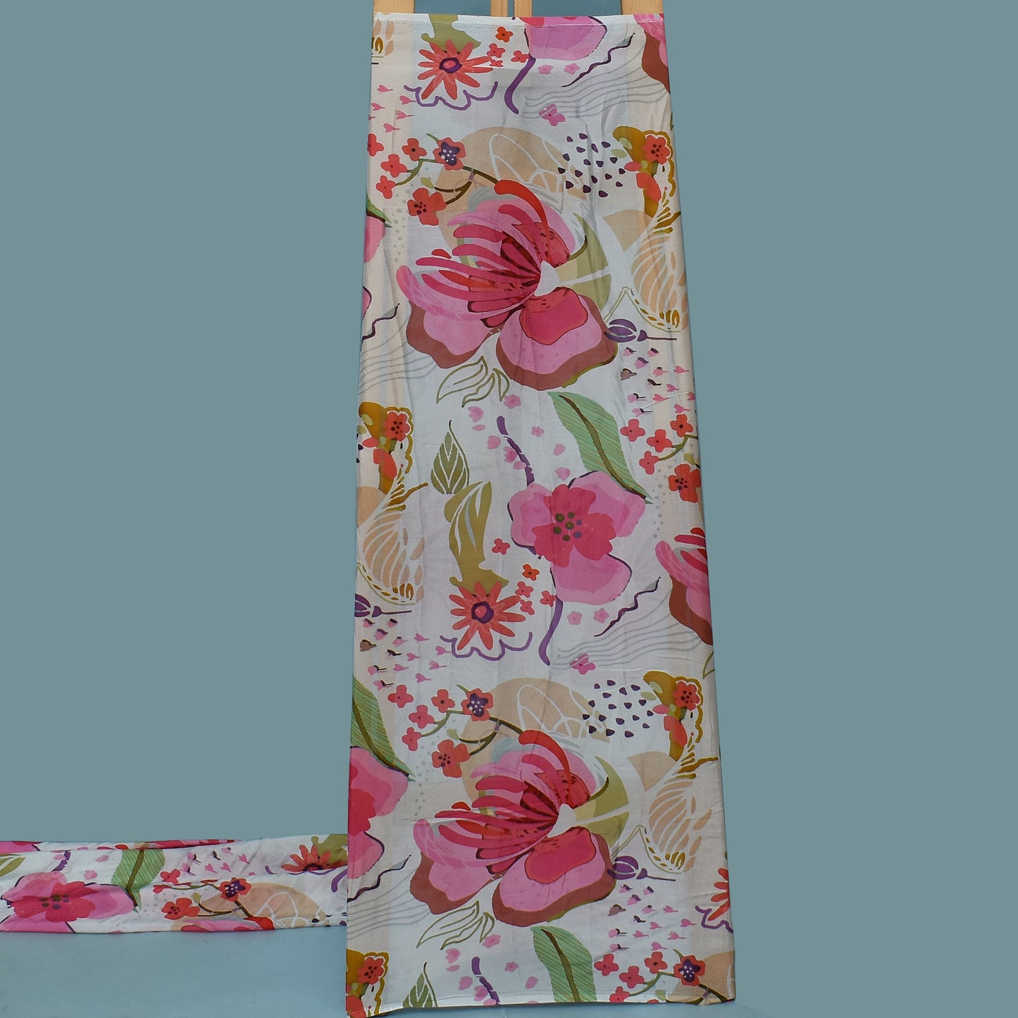 Multicolor Chinon Floral Print Fabric