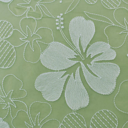 Light Green Color Organza Embroidery Fabric