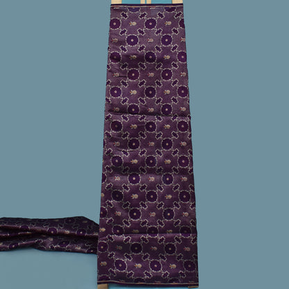 Purple Color Katan Meena Brocade Fabric