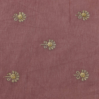 Peach Color Dyed Dola Embroidery Fabric