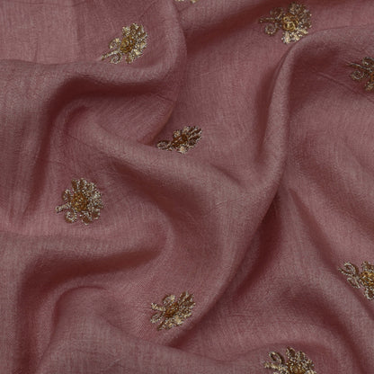 Peach Color Dyed Dola Embroidery Fabric