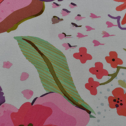 Multicolor Chinon Floral Print Fabric