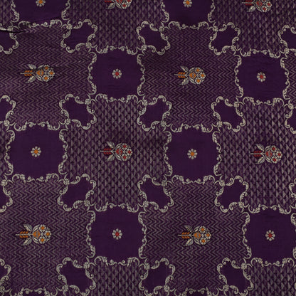 Purple Color Katan Meena Brocade Fabric