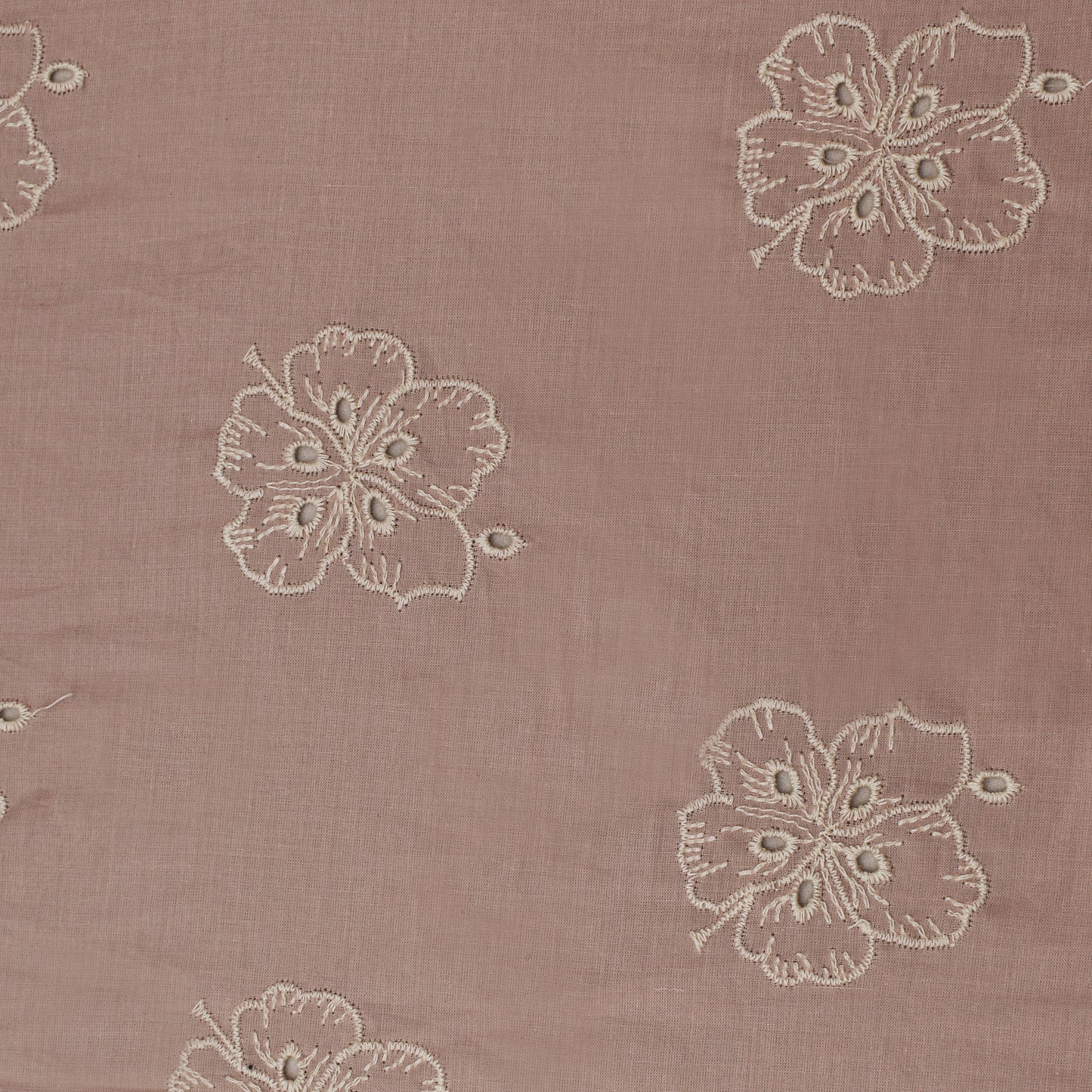 Pale Pink Color Cotton Chikan Embroidery Fabric