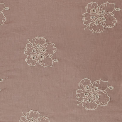 Pale Pink Color Cotton Chikan Embroidery Fabric