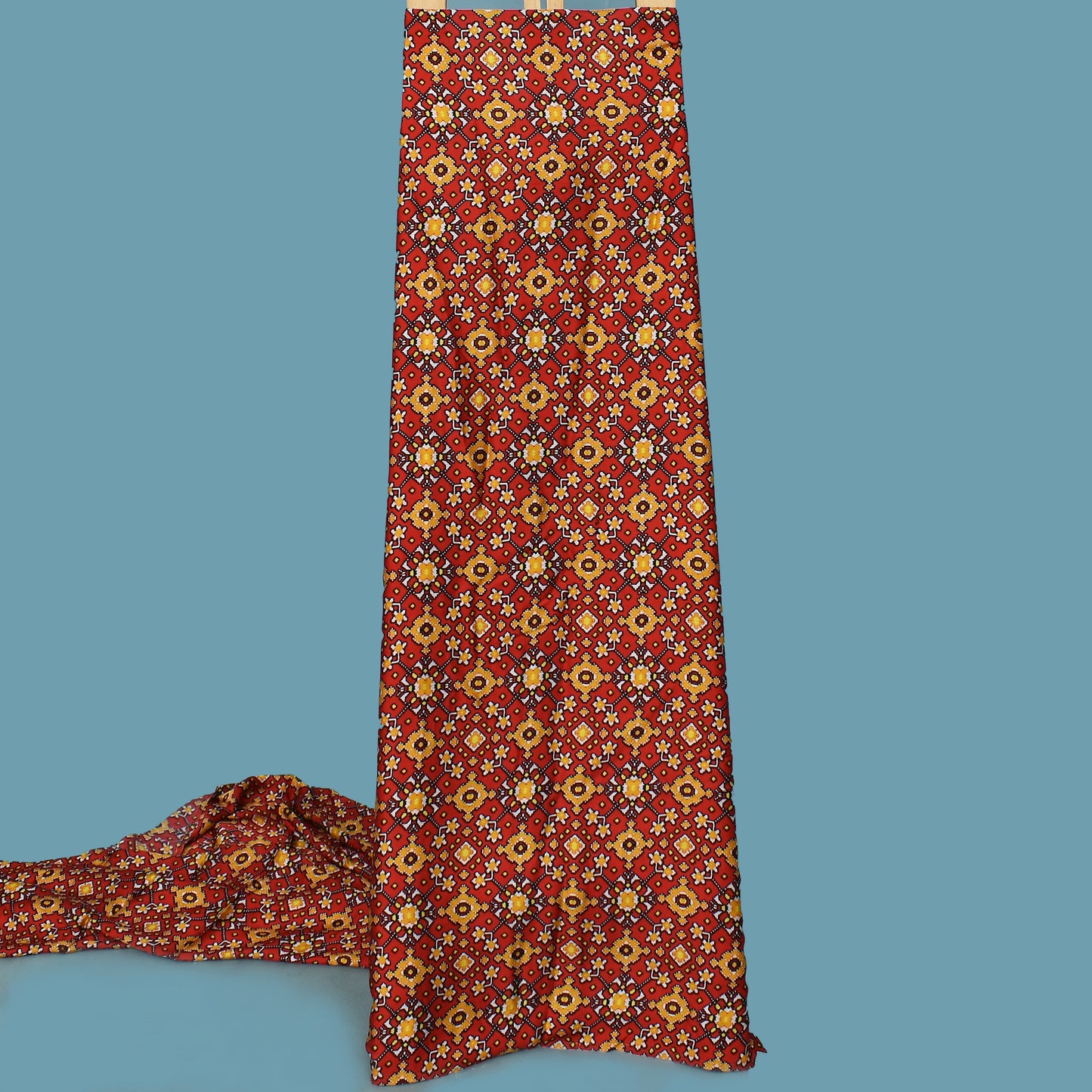 Multi Color Modal Satin Print Fabric