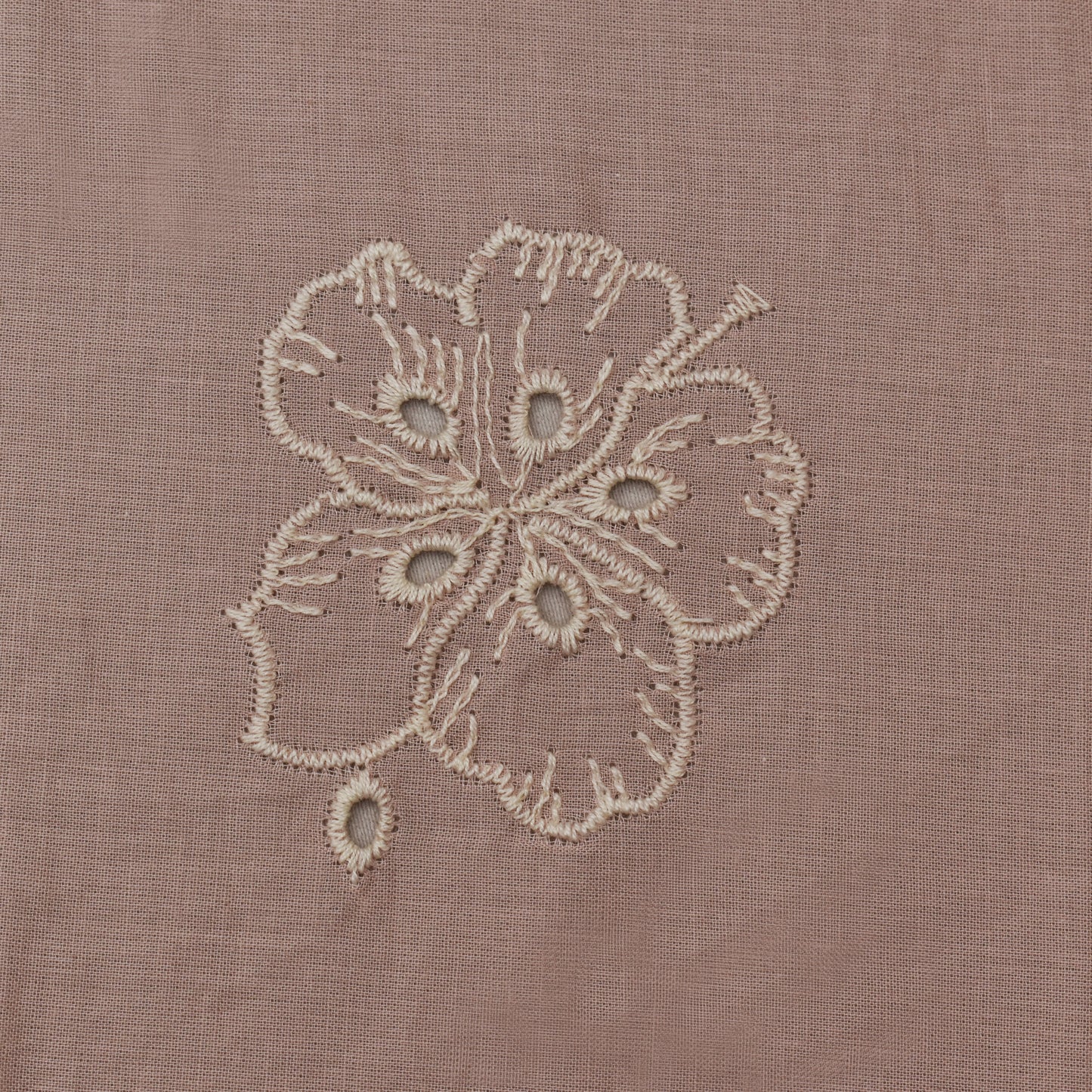 Pale Pink Color Cotton Chikan Embroidery Fabric