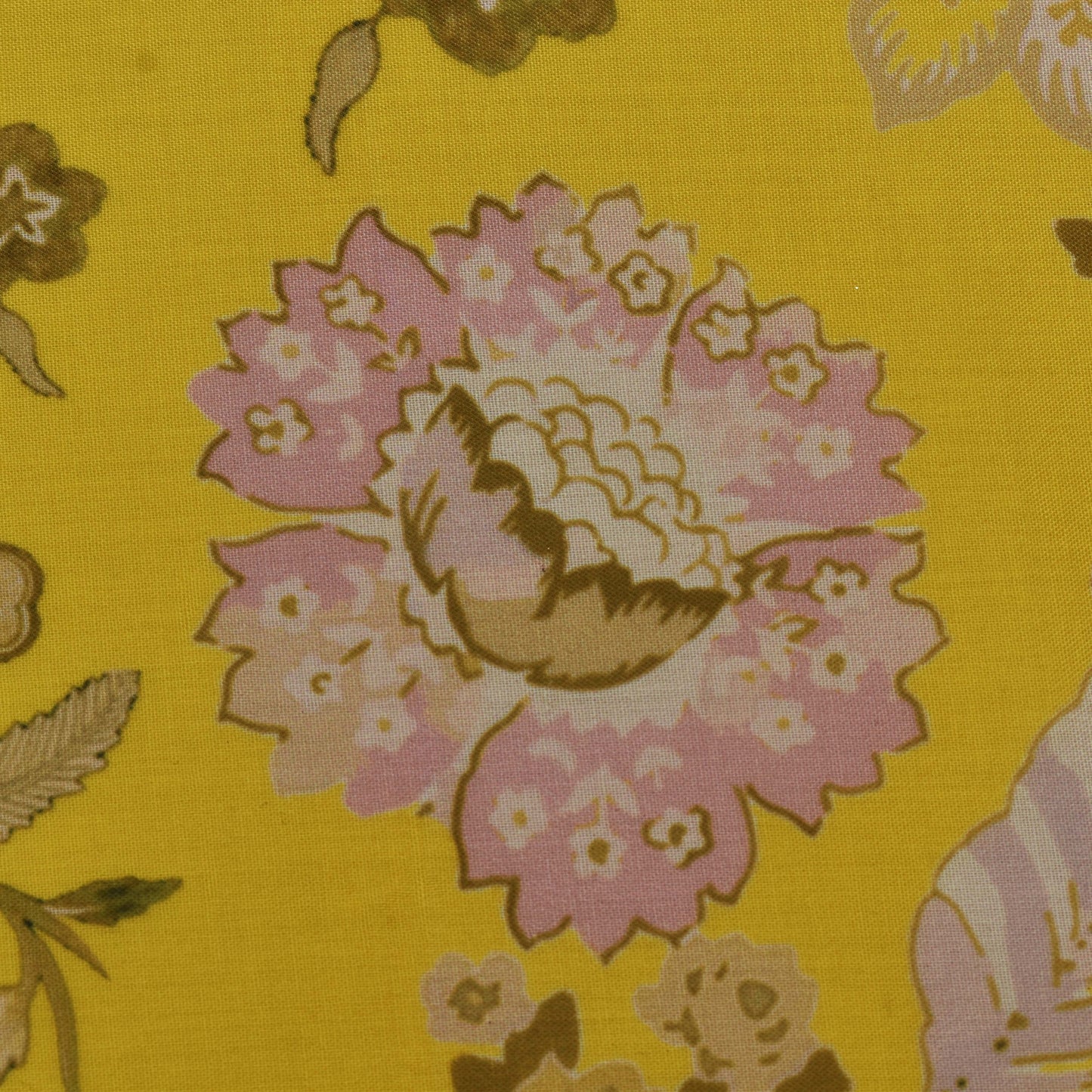 Yellow Color Cotton Print Fabric