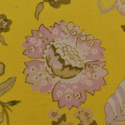 Yellow Color Cotton Print Fabric