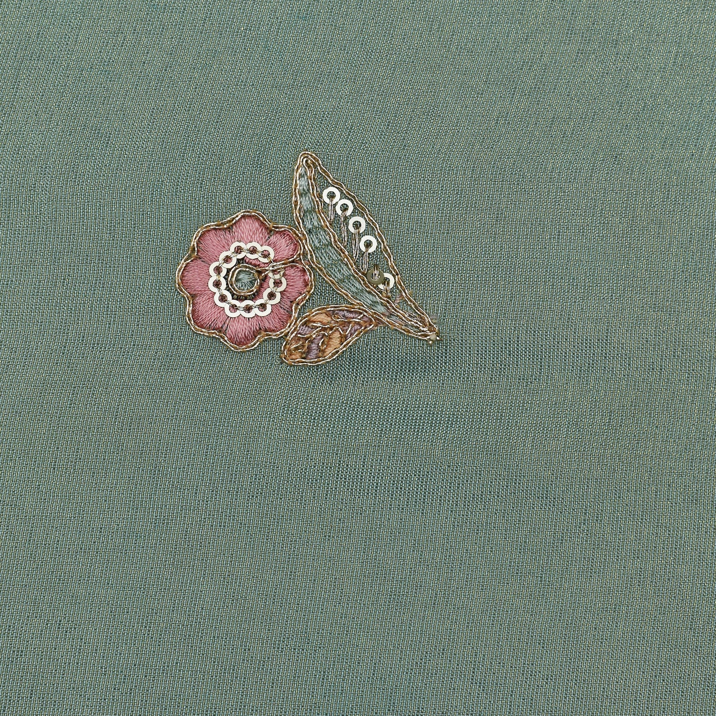 Mint Green Color Tissue Booti Fabric