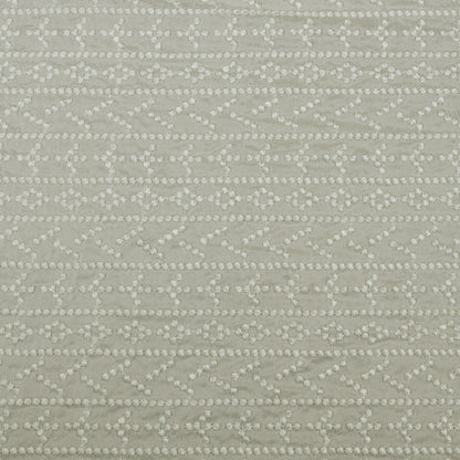 White Color Slub Silk Embroidery Fabric