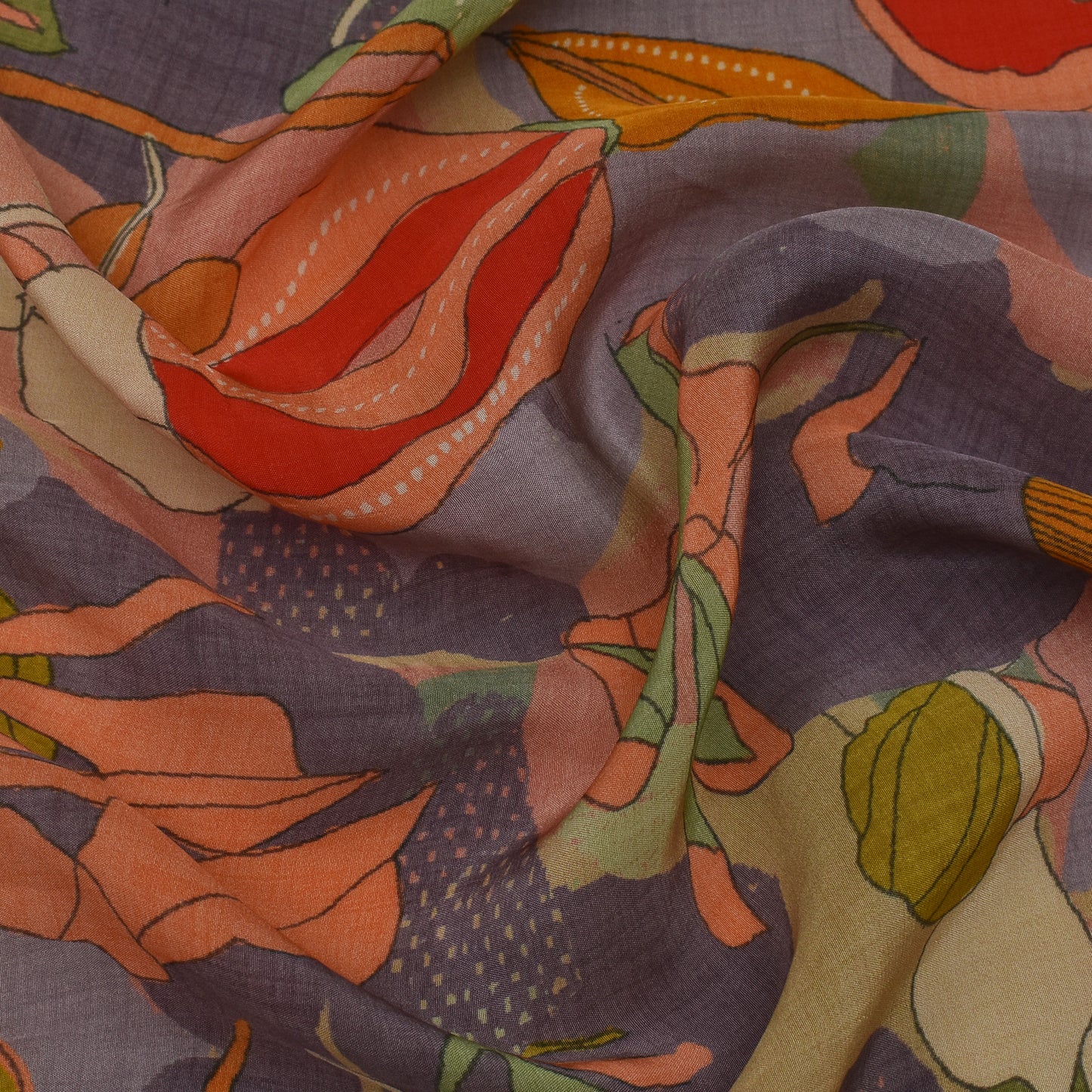 Multi Color Crepe Print Fabric