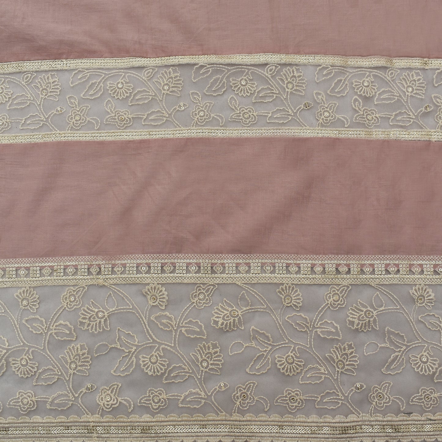 Pale Pink Color Cotton Plazo Embroidery Fabric