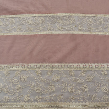 Pale Pink Color Cotton Plazo Embroidery Fabric