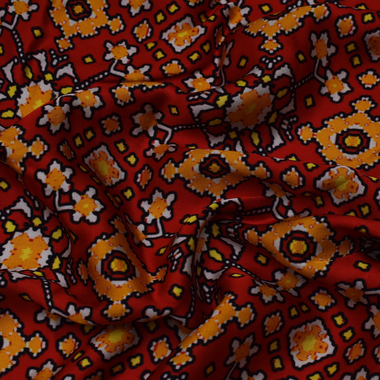 Multi Color Modal Satin Print Fabric