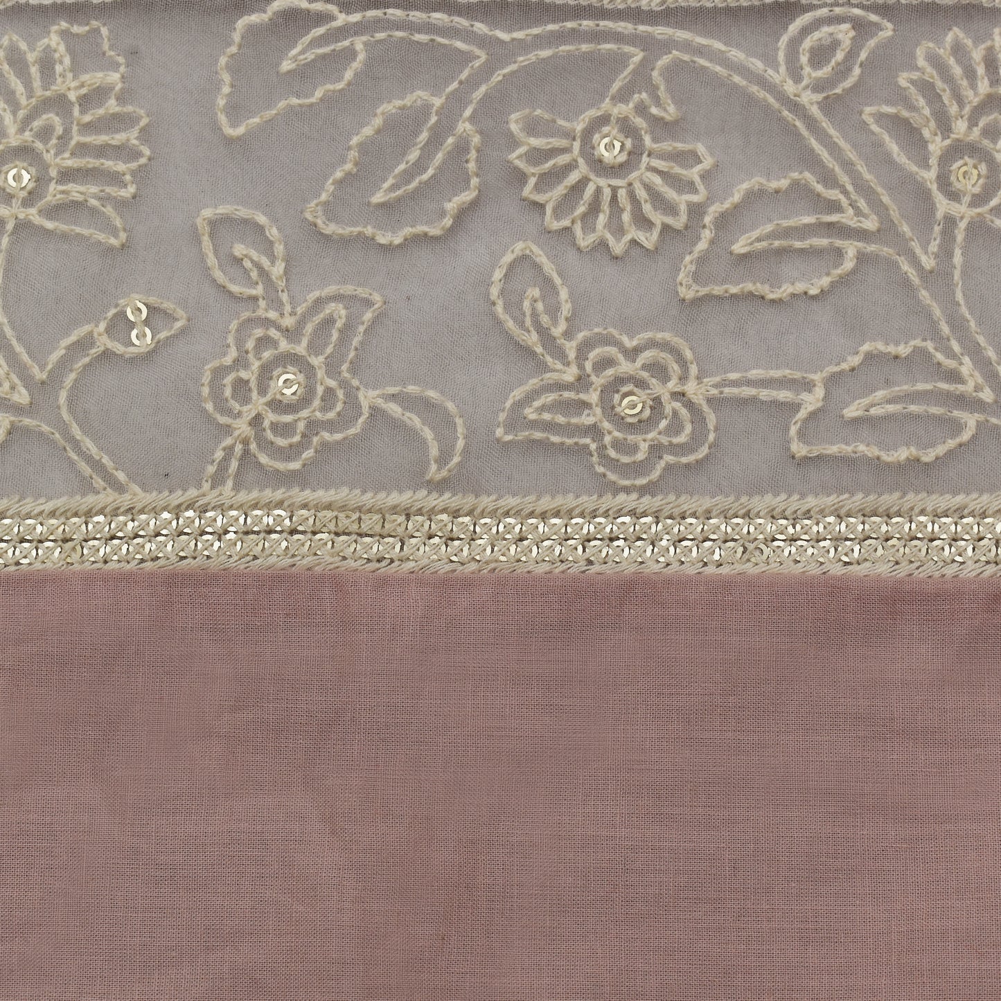 Pale Pink Color Cotton Plazo Embroidery Fabric