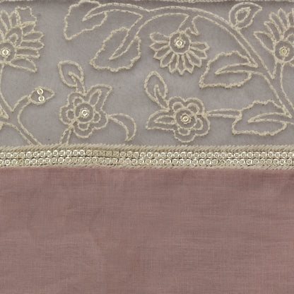 Pale Pink Color Cotton Plazo Embroidery Fabric