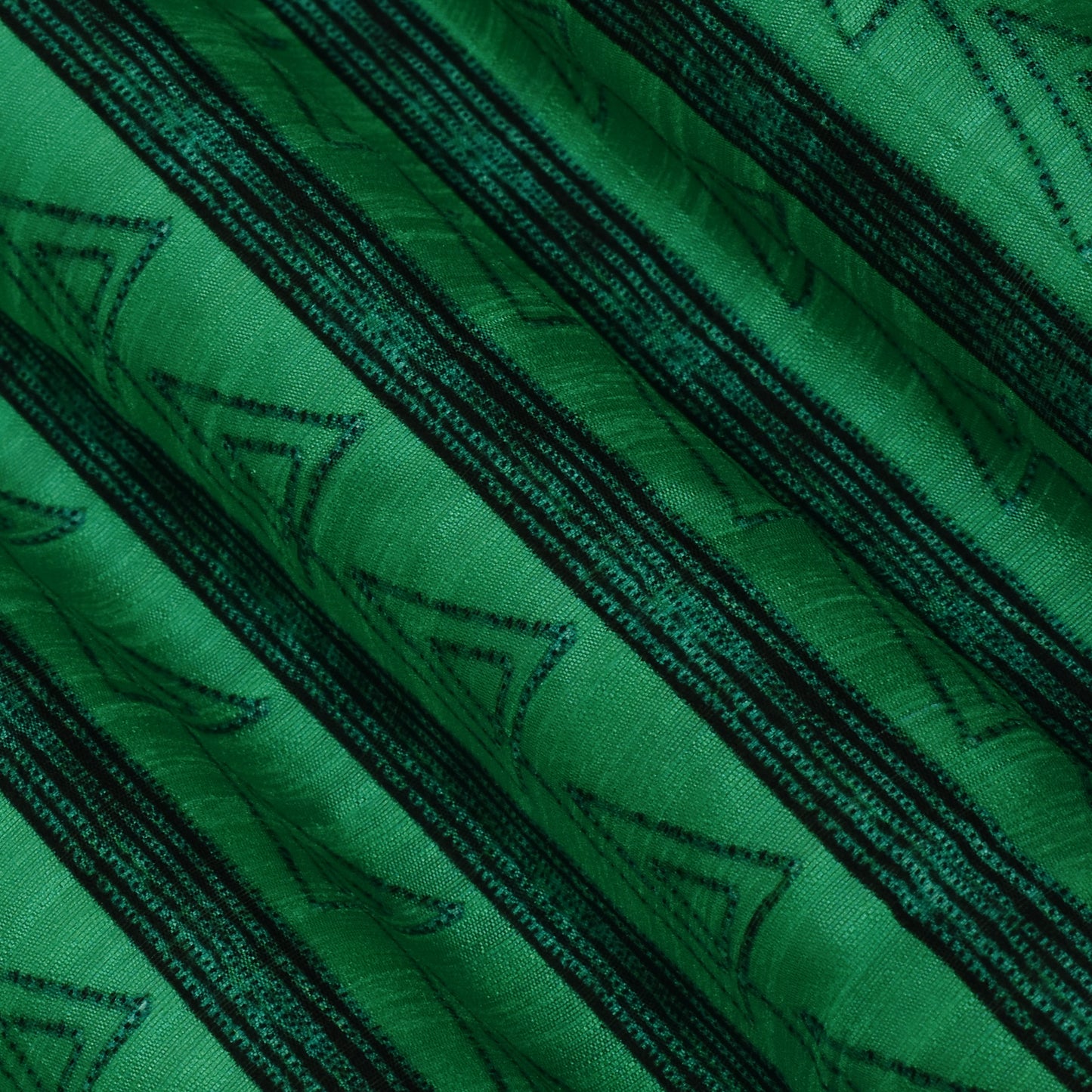 Green Color Tussar Silk Print Fabric