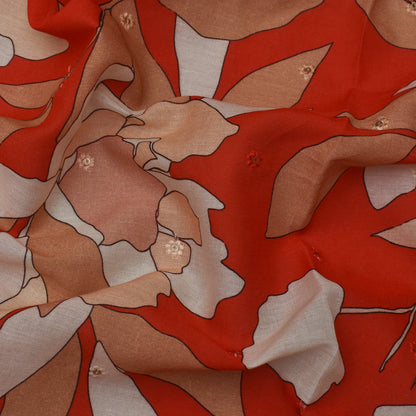 Multi Color Mulmul Print Booti Fabric