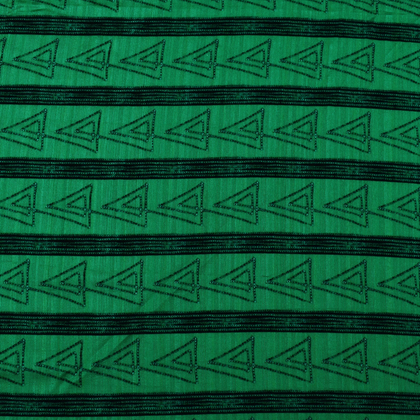 Green Color Tussar Silk Print Fabric