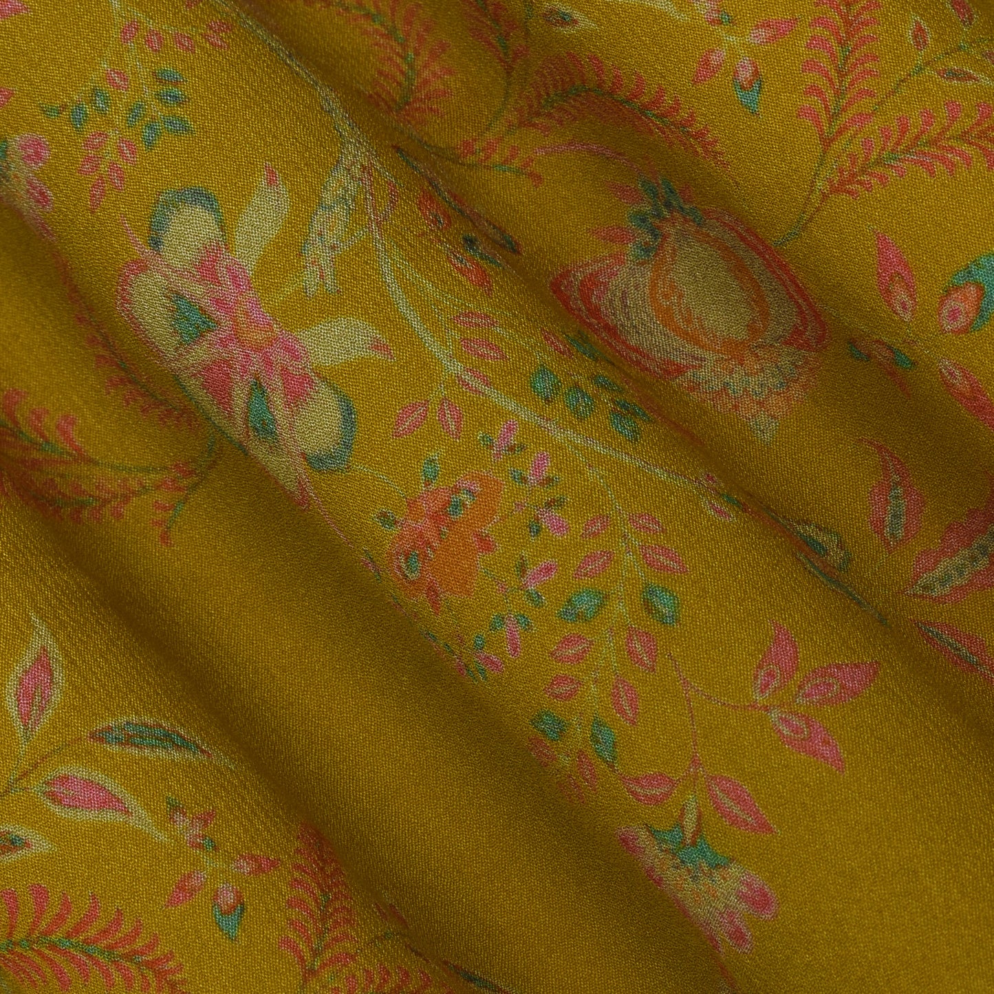 Multicolor Chinon Floral Print Fabric