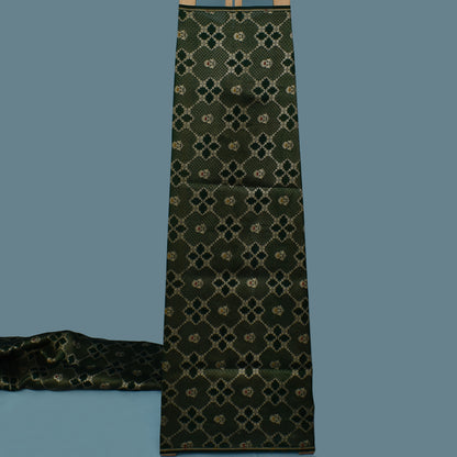 Bottle Green Color Katan Meena Brocade Fabric