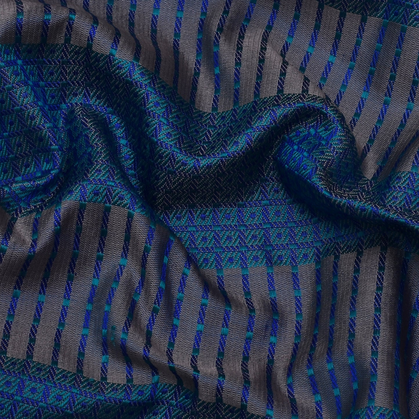 Multi Color Silk Brocade Fabric