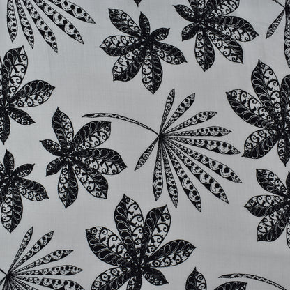 Black-White Modal Satin Print Fabric