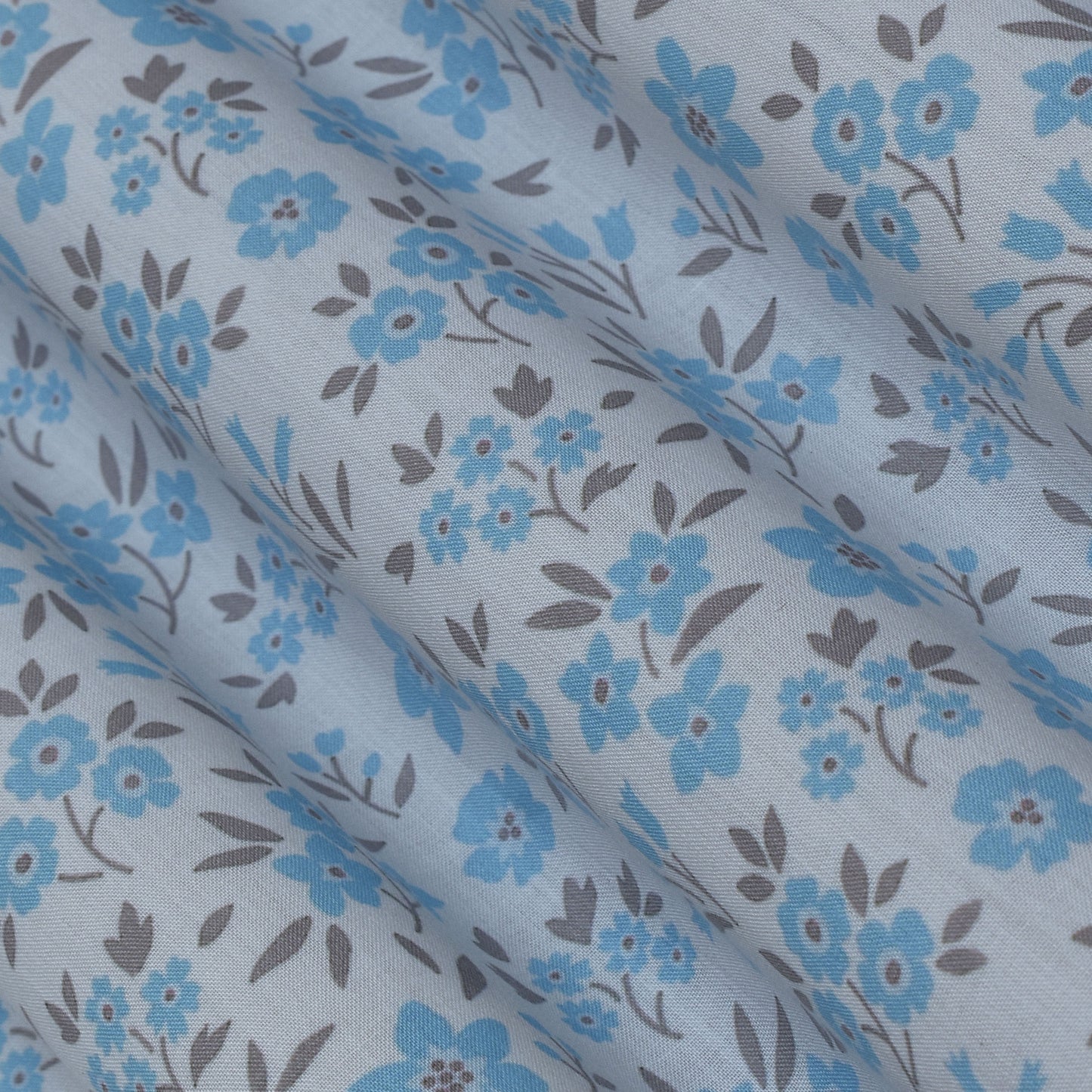 Sky Blue Color Cotton Print Fabric