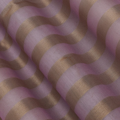 Lavender Color Organza Zari Stripe Fabric