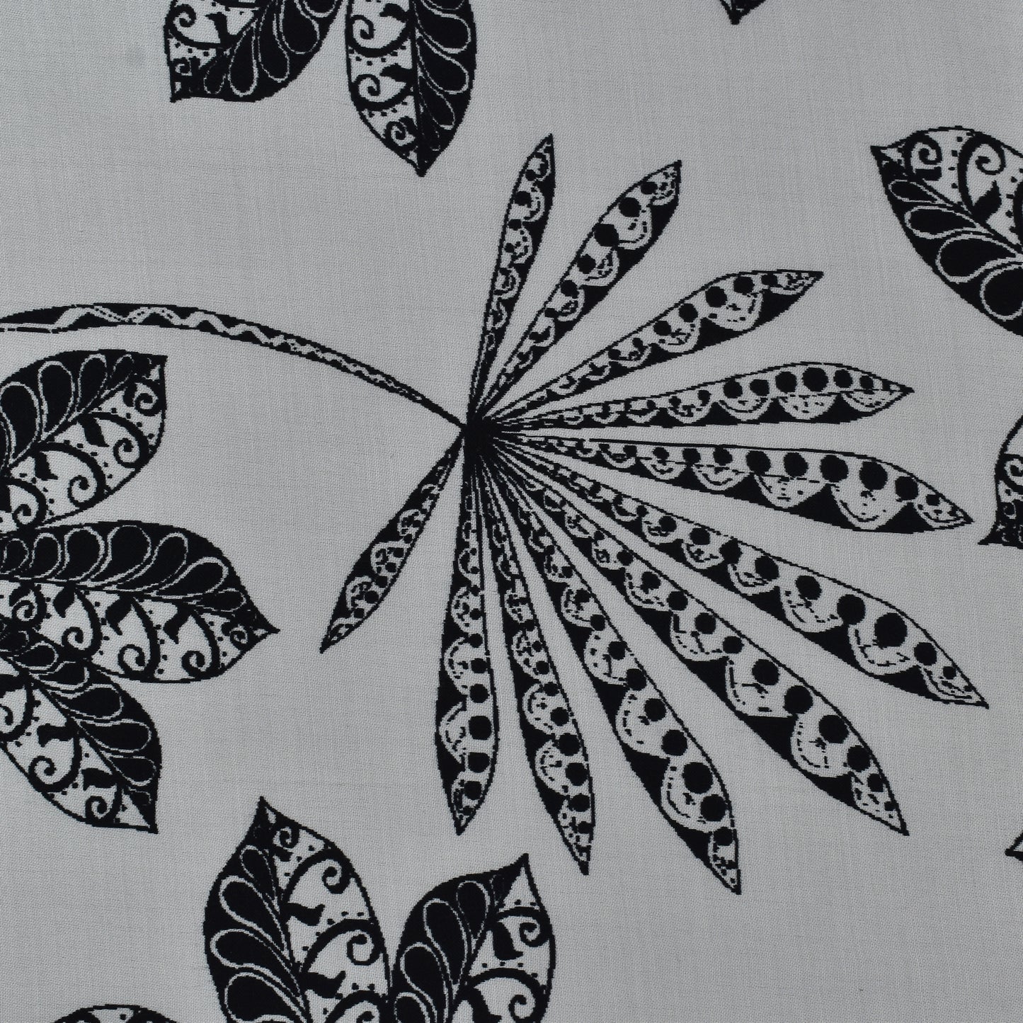 Black-White Modal Satin Print Fabric