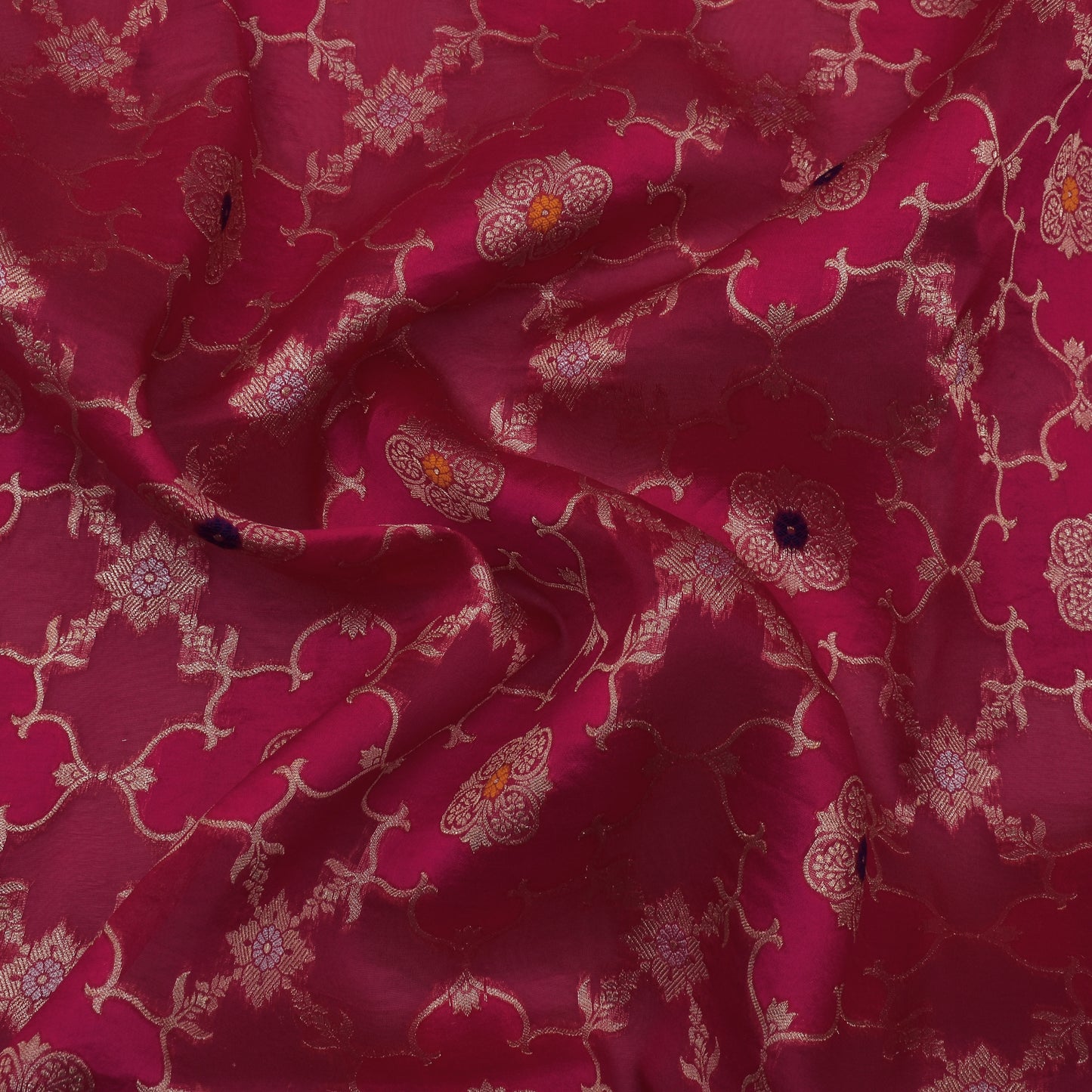 Rani Color Katan Meena Brocade Fabric