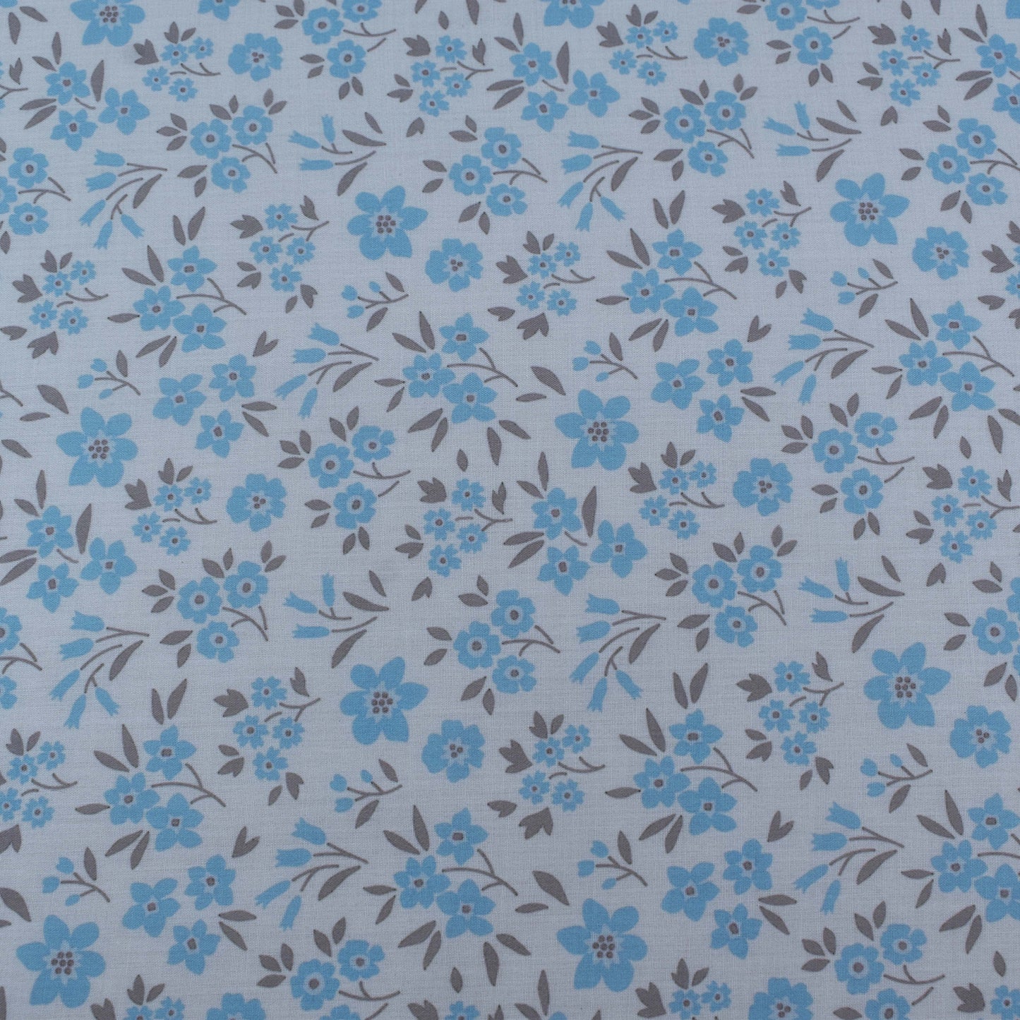 Sky Blue Color Cotton Print Fabric