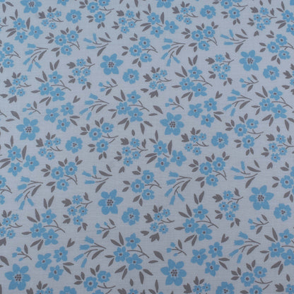 Sky Blue Color Cotton Print Fabric